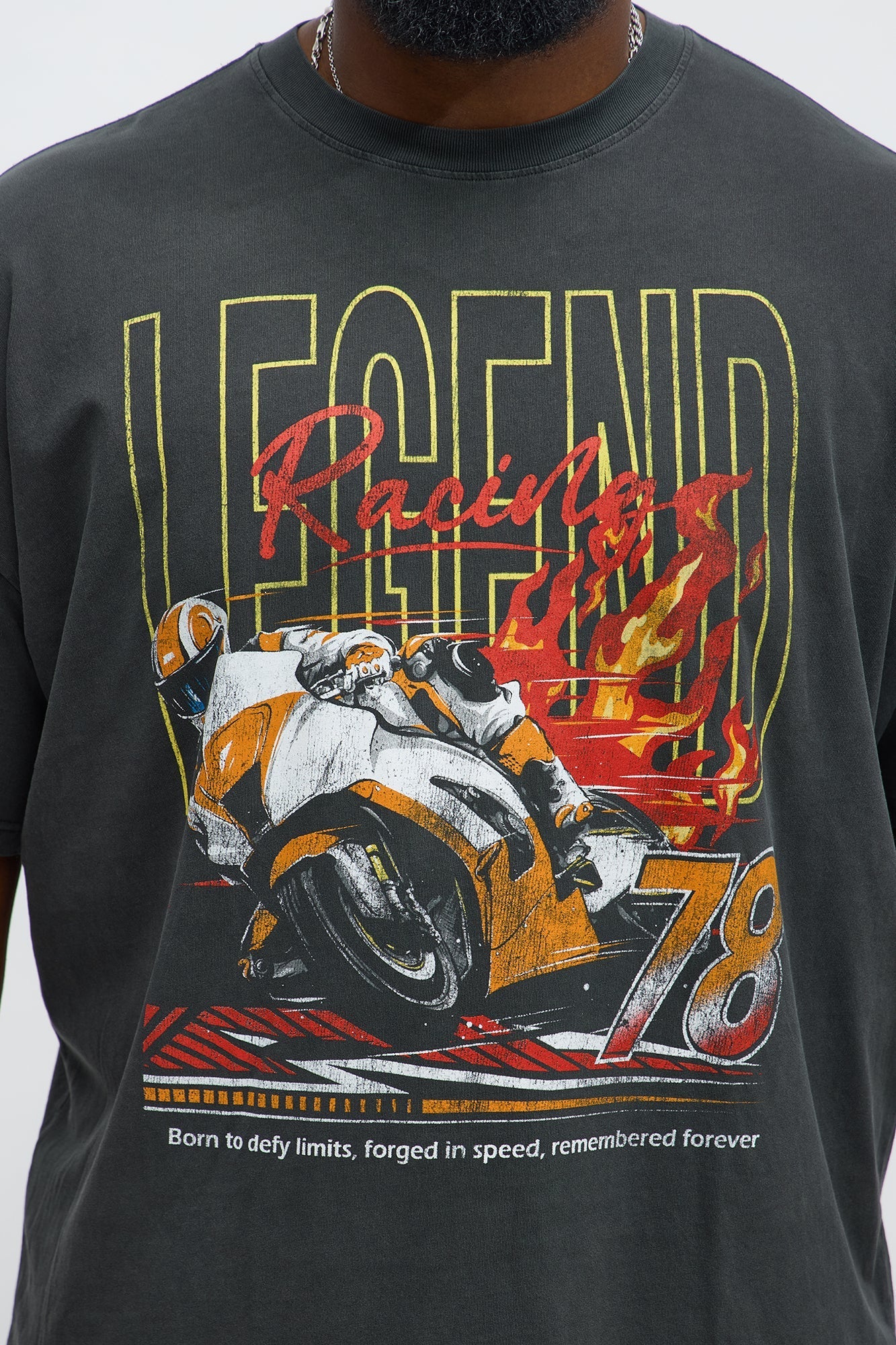 Legend Racing Oversized Short Sleeve Tee - Black Wash