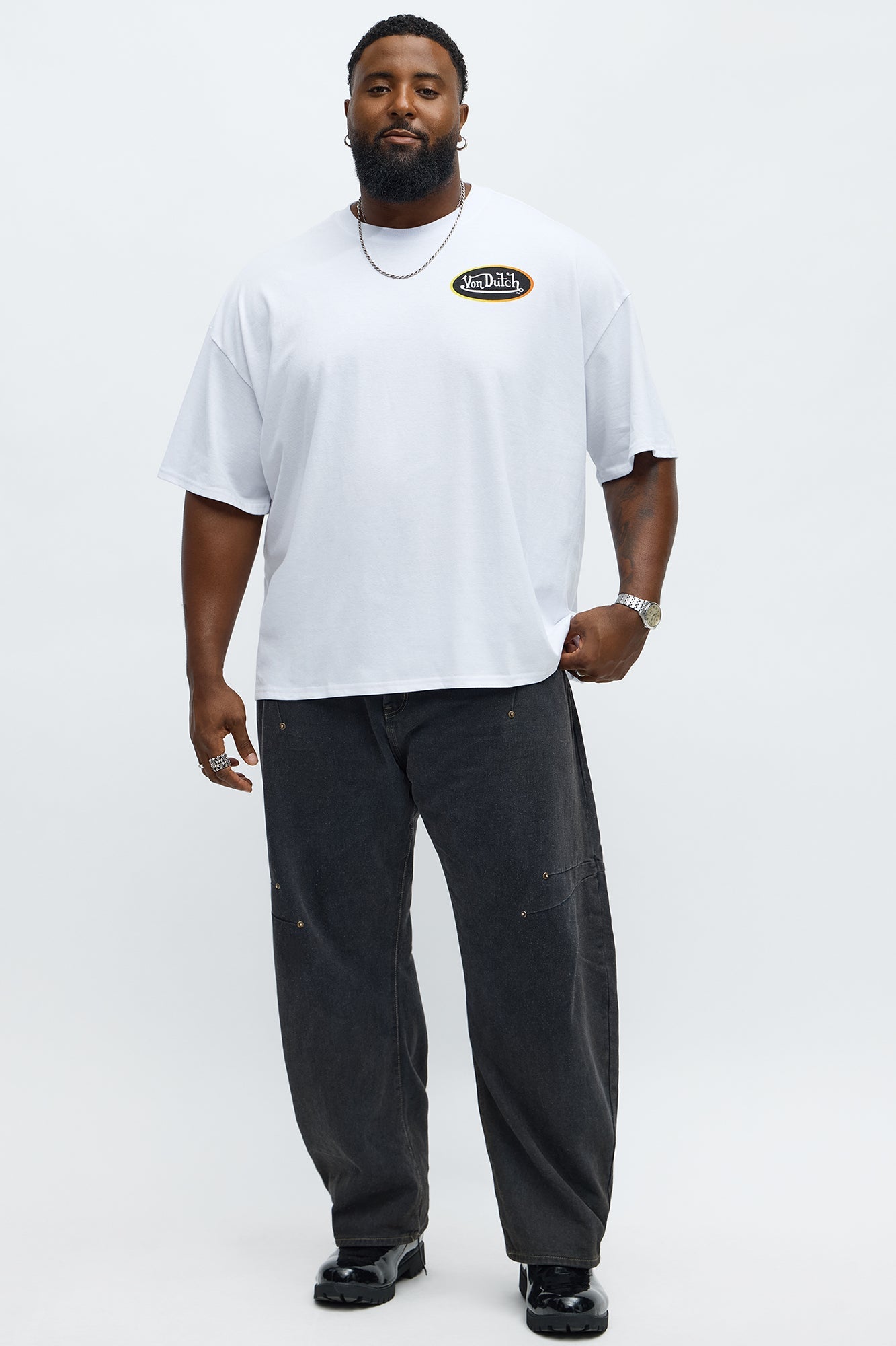 Oversized Von Dutch Bike Tee - White