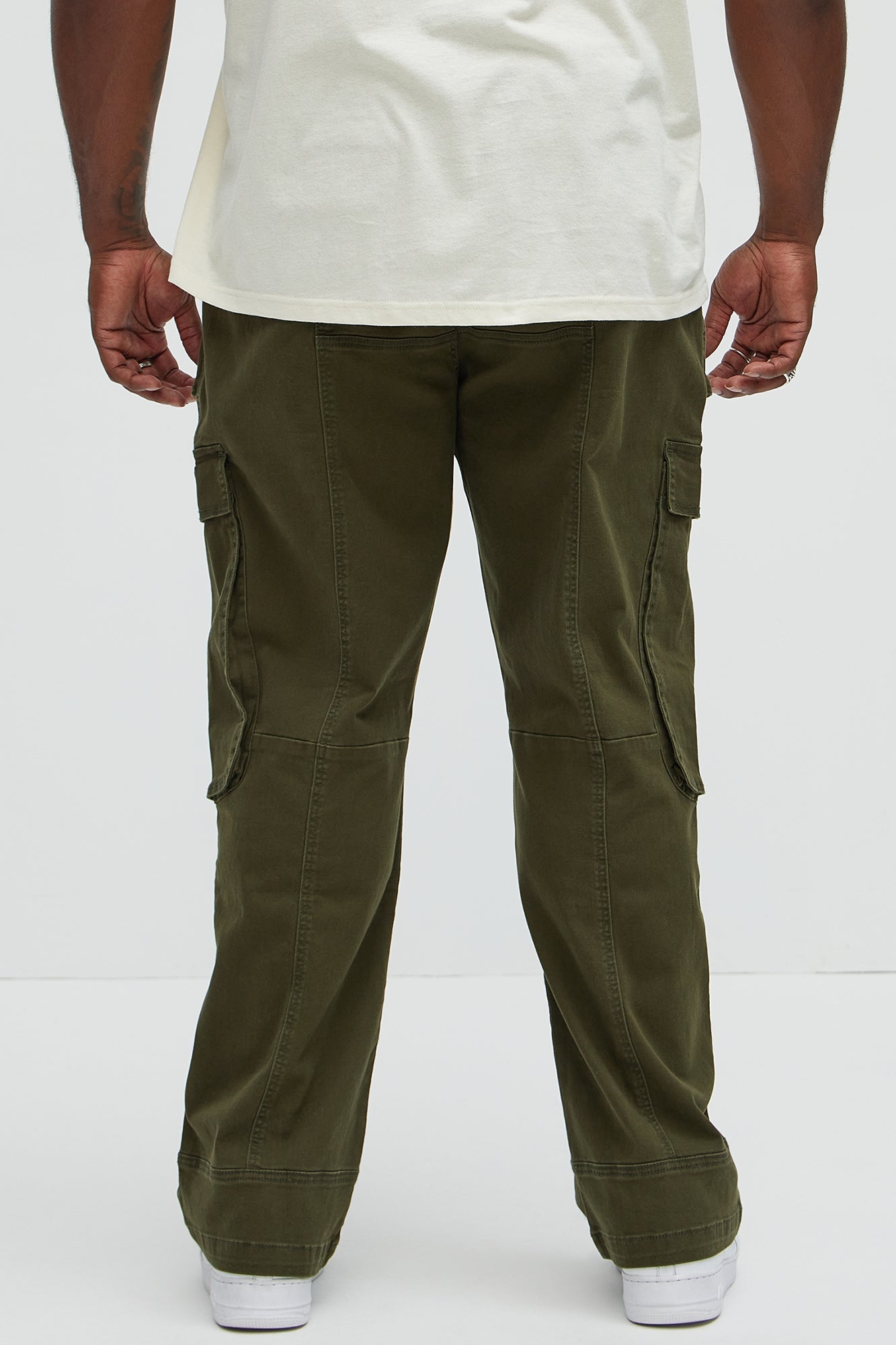 Psyche Straight Cargo Jeans - Olive