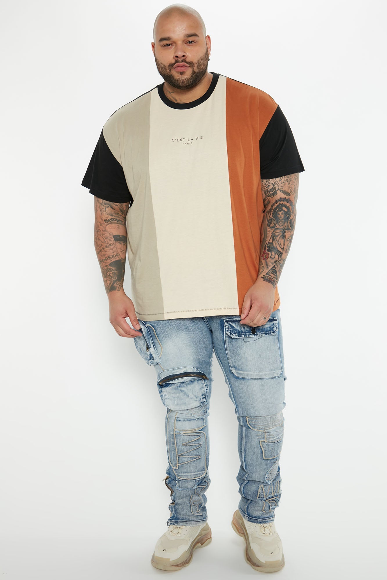 C'est La Vie Short Sleeve Tee - Multi Color