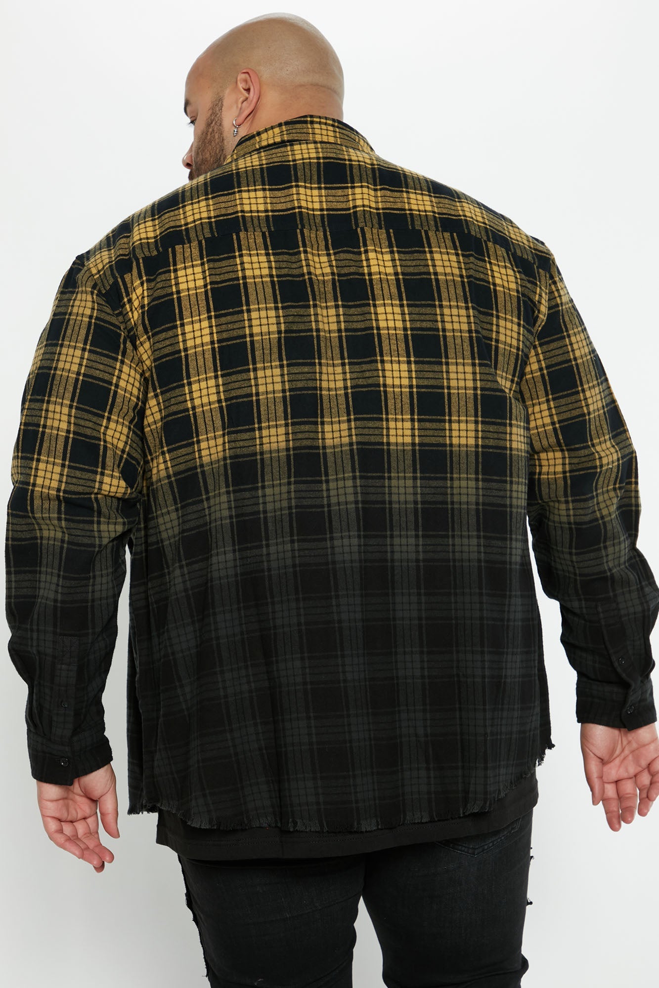 Sunset Dip Dye Flannel Shirt - Yellow/combo
