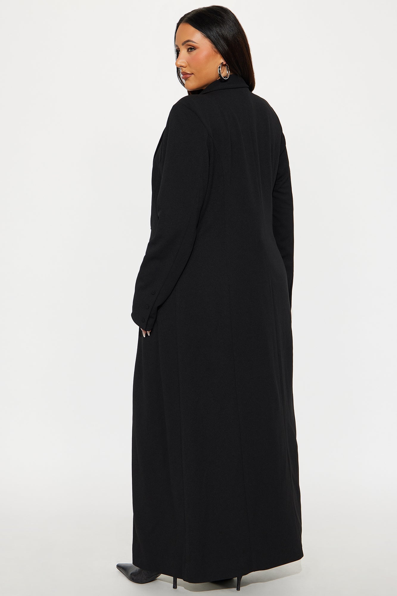 Feeling Regal Crepe Coat - Black