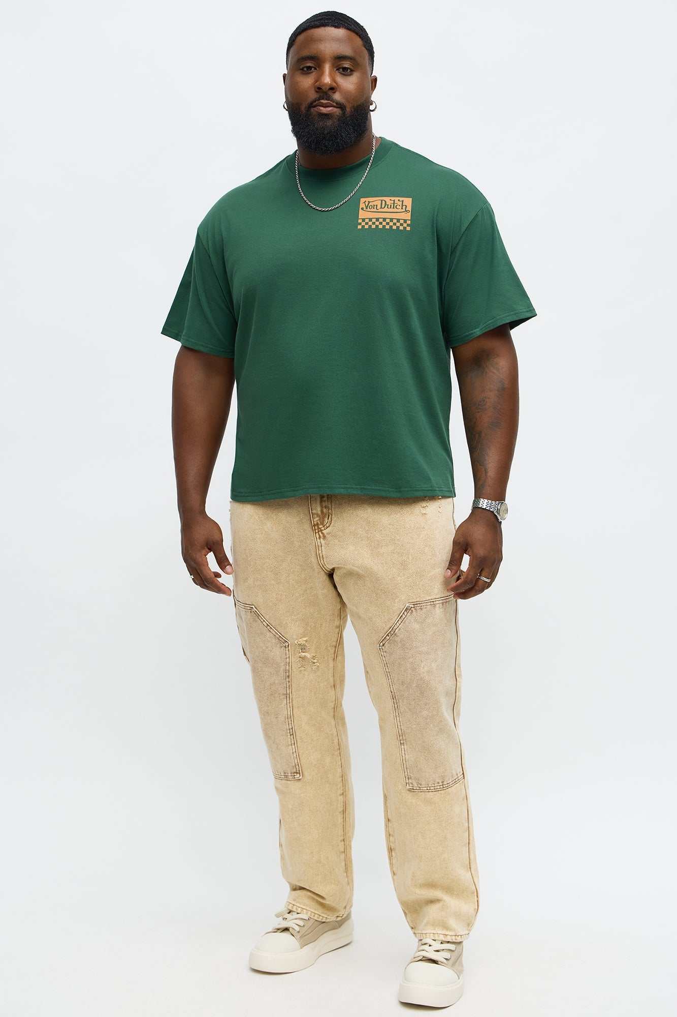 Oversized Von Dutch Motor Works Tee - Green