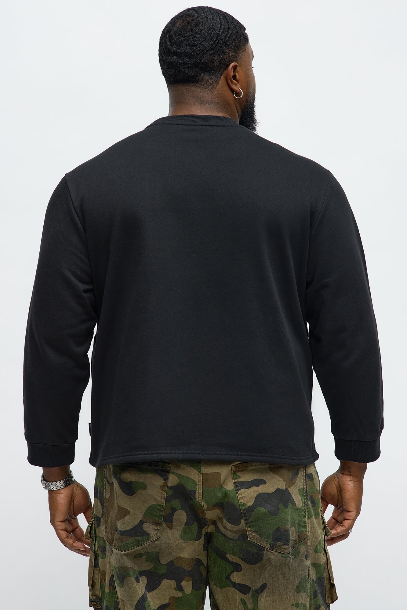 Southpole Camo Panel Sweatshirt - Black