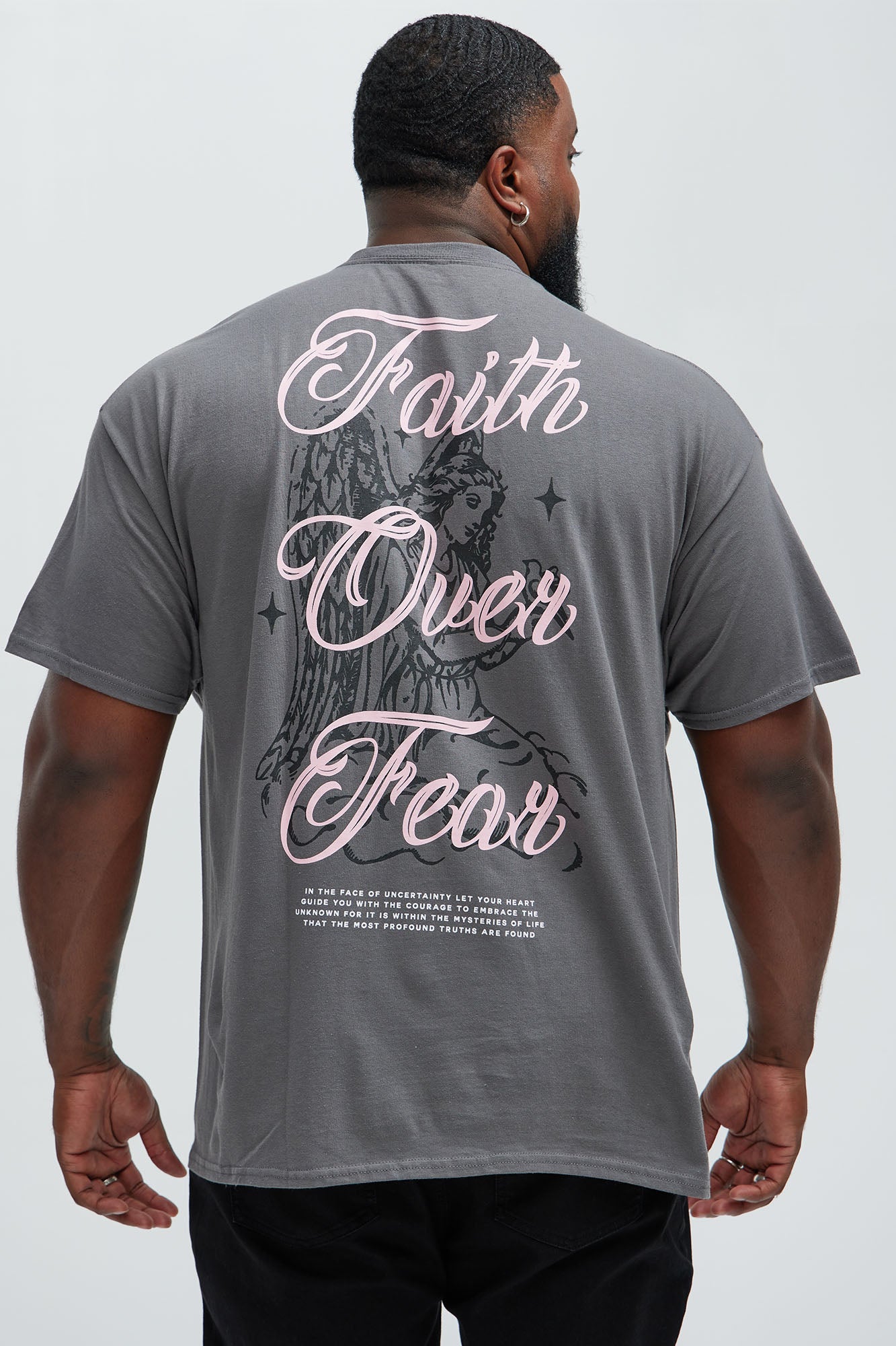Faith Over Fear Short Sleeve Tee - Charcoal