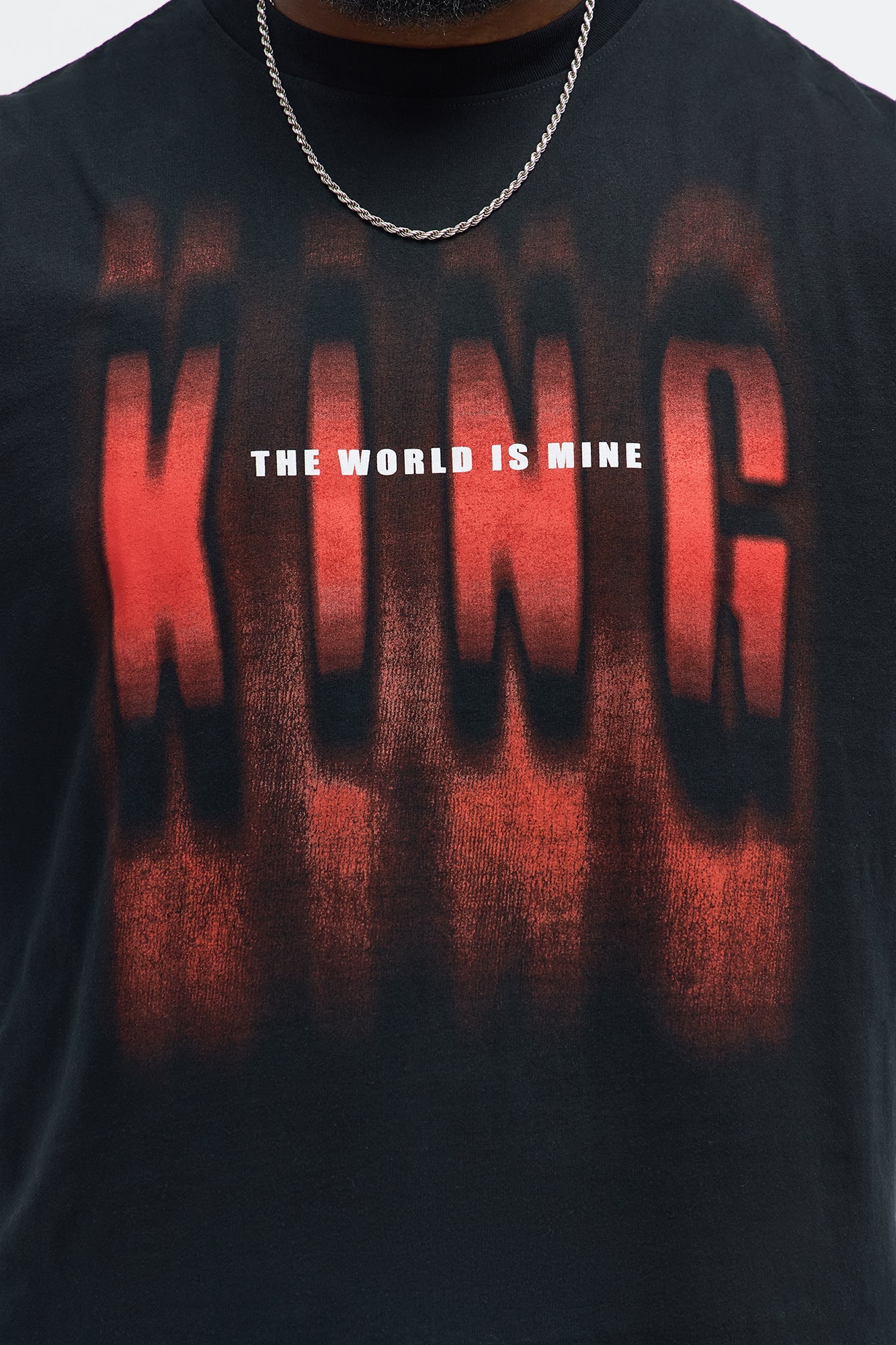 King The World Is Mine Oversized Short Sleeve Tee - Black