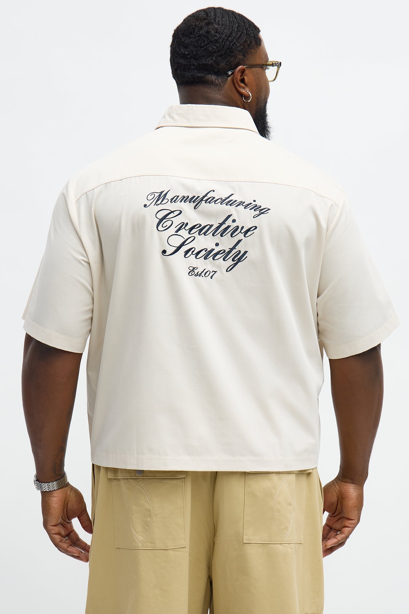 Cropped Society Mechanic Button Up Shirt - Natural