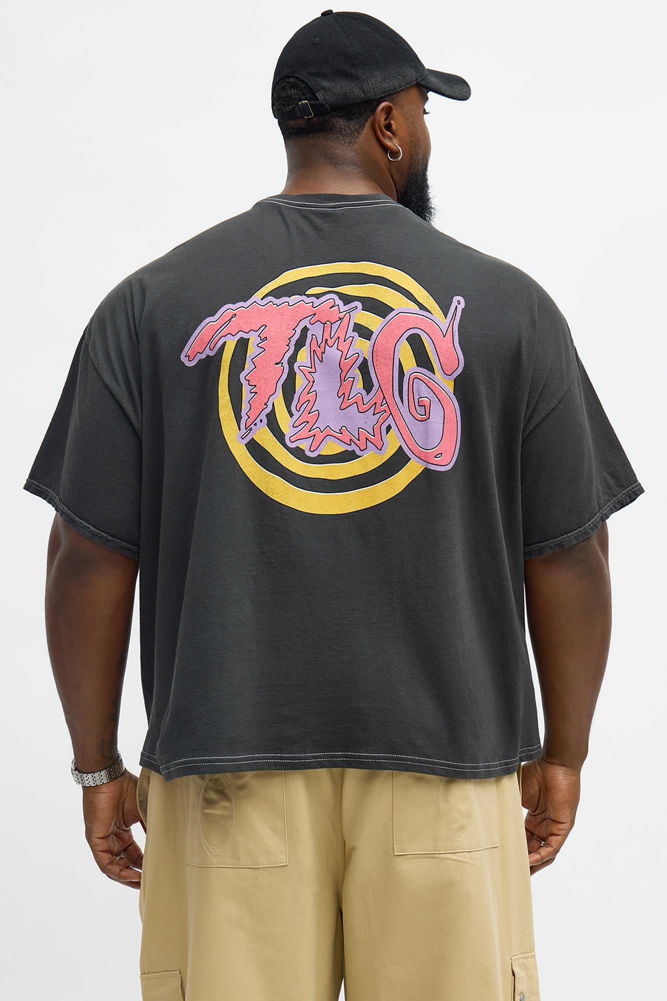 TLC No Scrubs Boxy Short Sleeve Tee - Black Wash