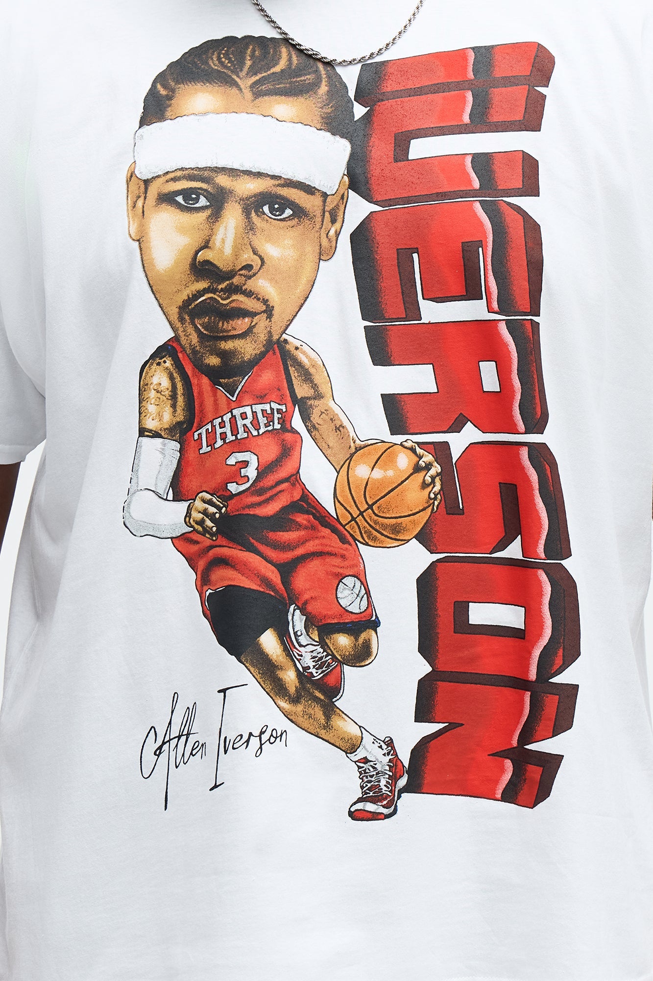 Allen Iverson The Answer Oversized Short Sleeve Tee - White