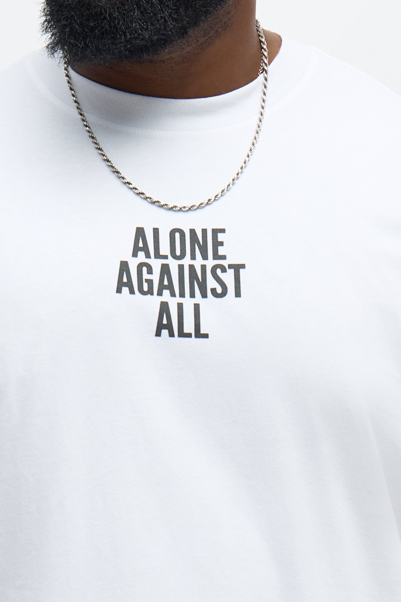 Against All Oversized Short Sleeve Tee - White