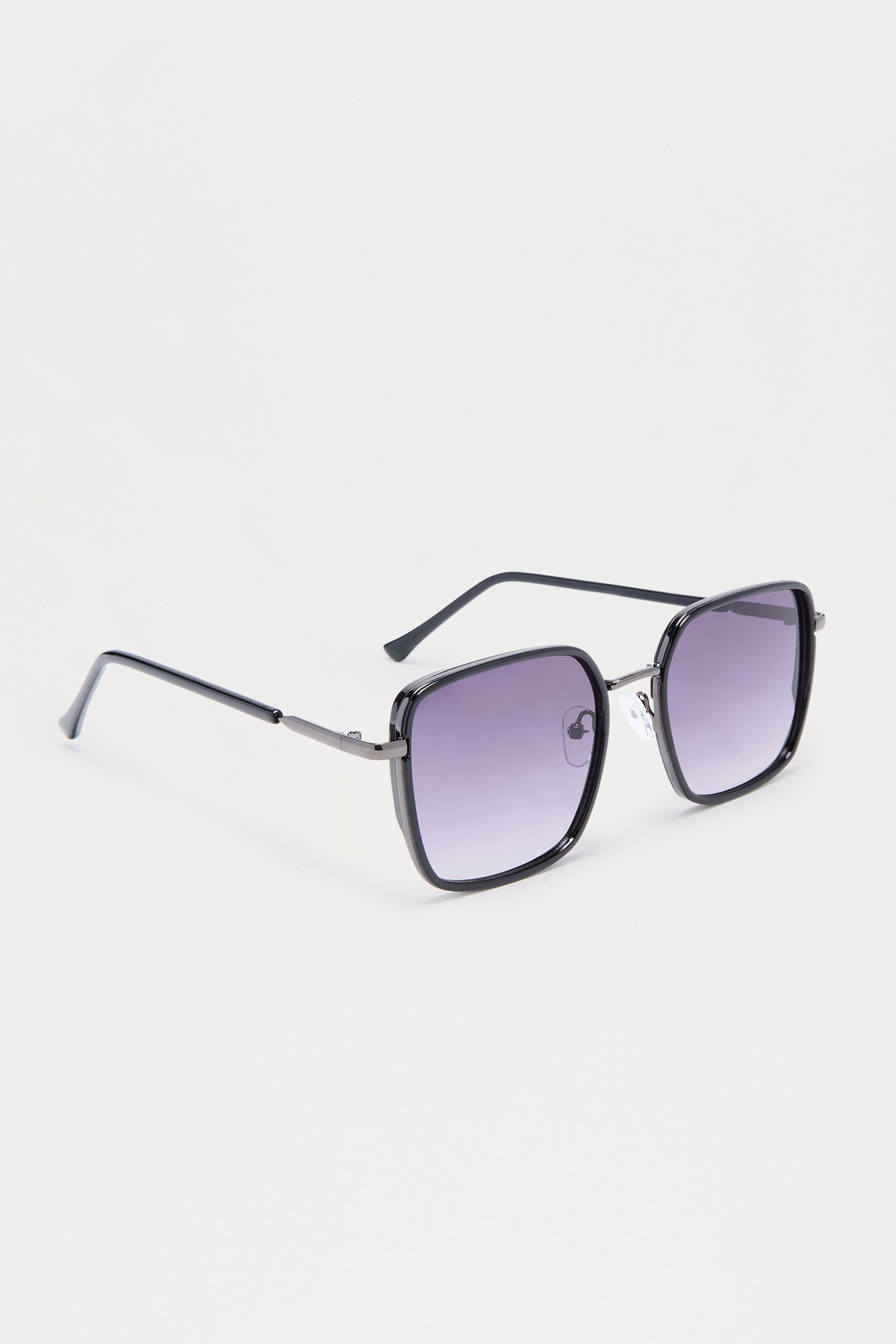 Riot Square Metal Frame Sunglasses - Black