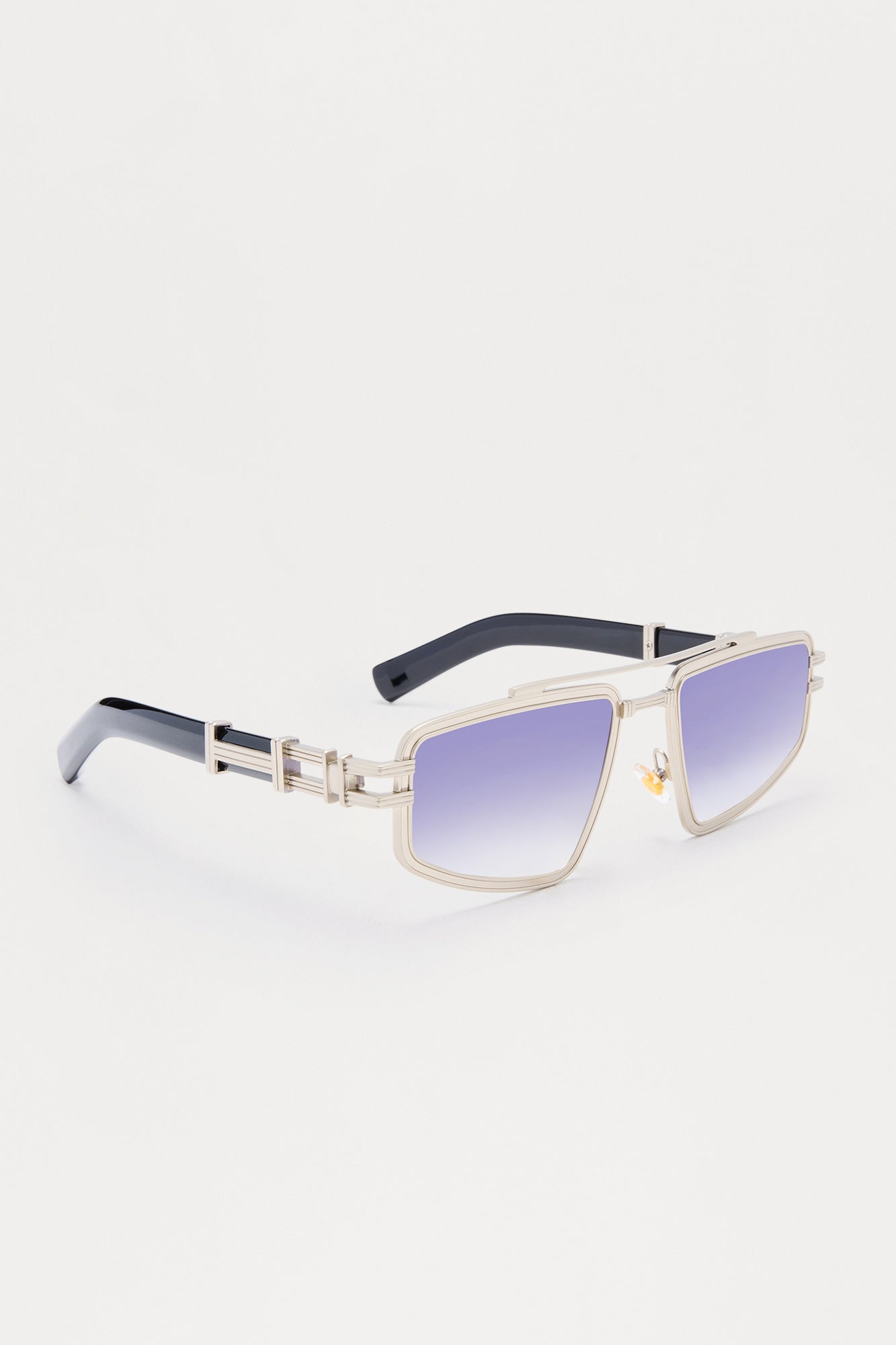 Engineered Aviator Metal Frame Sunglasses - Black/Silver