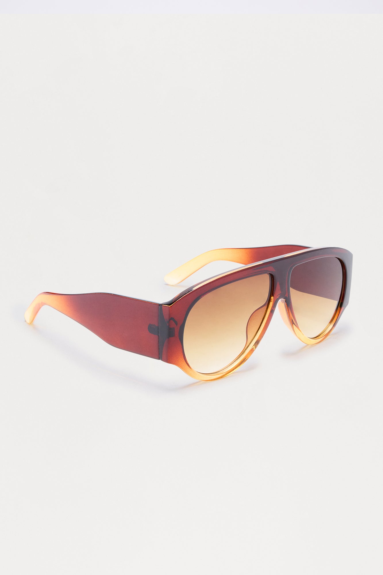 Statement Aviator Sunglasses - Brown
