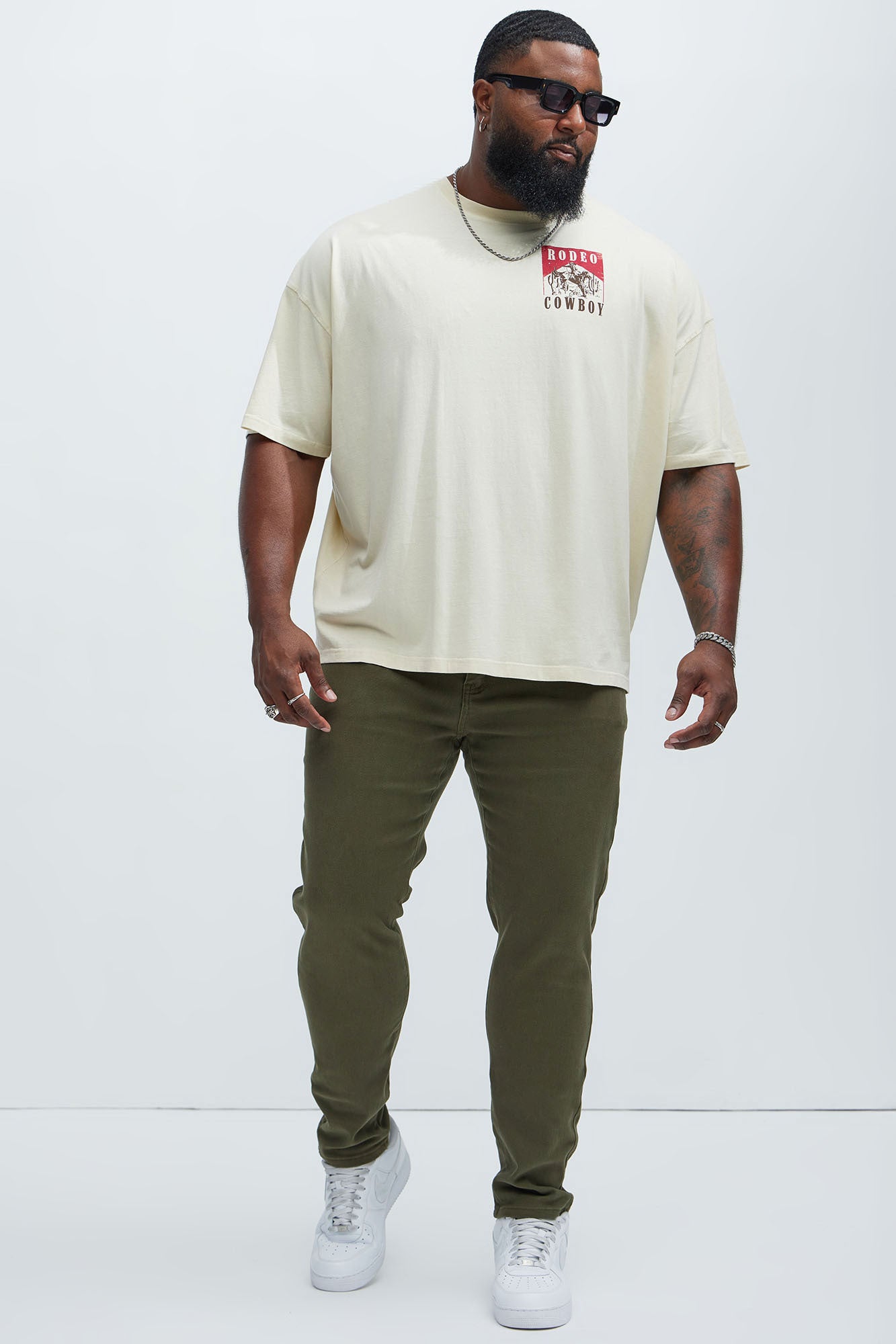 Rodeo Cowboy Oversized Short Sleeve Tee - Cream