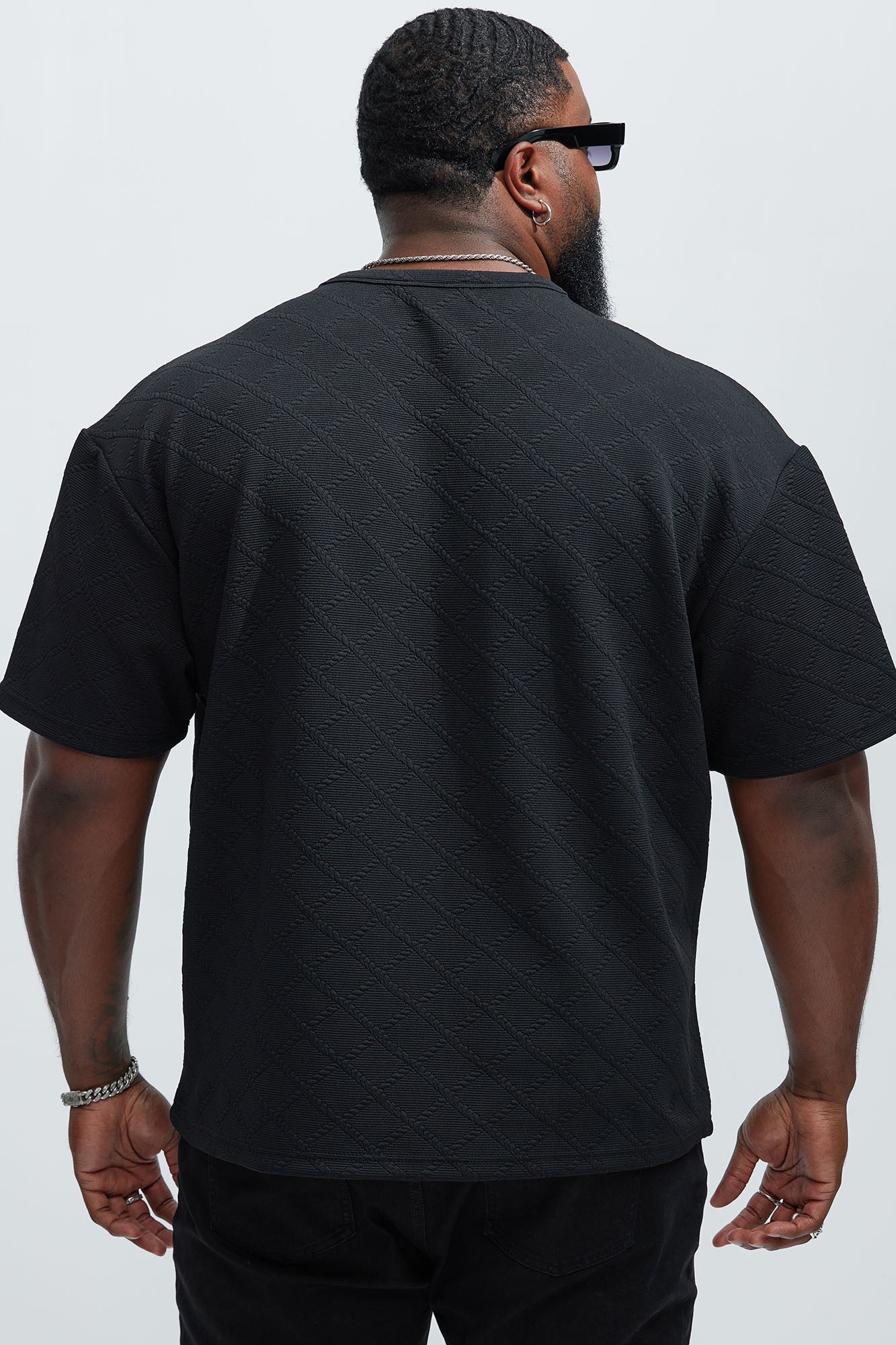 Lingo Textured Relaxed Tee - Black