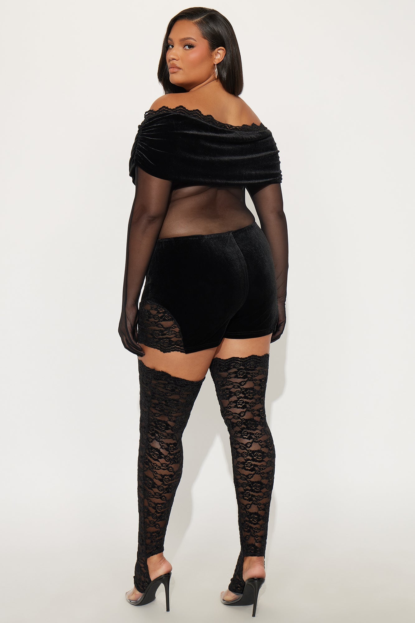 Blow Your Mind 2 Piece Velvet Romper - Black