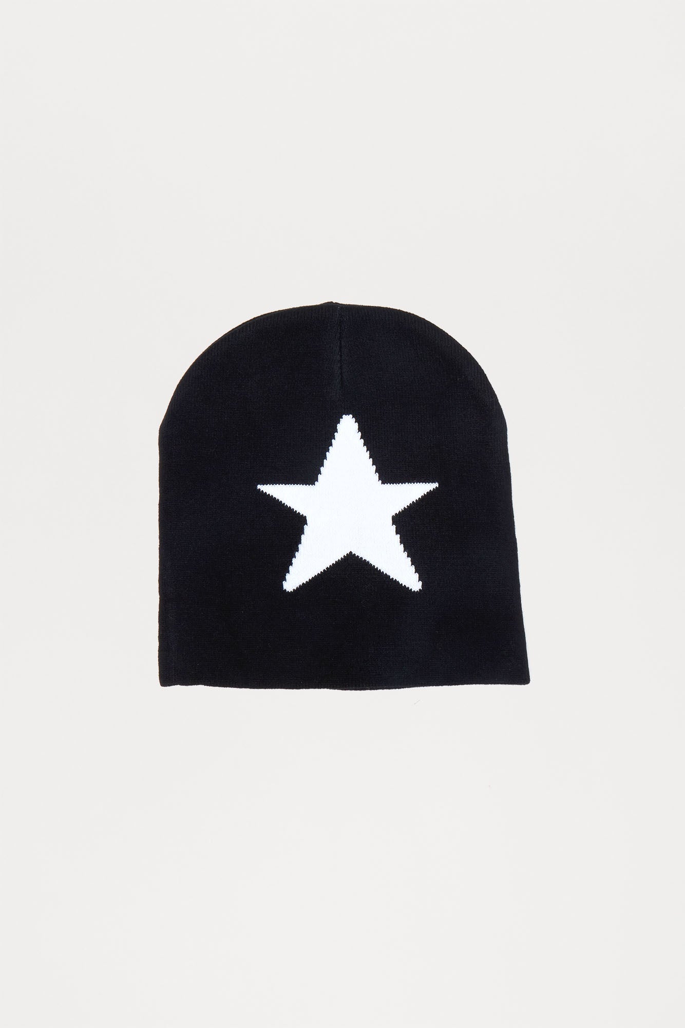 Star Color Block Skull Fit Beanie - Black/White