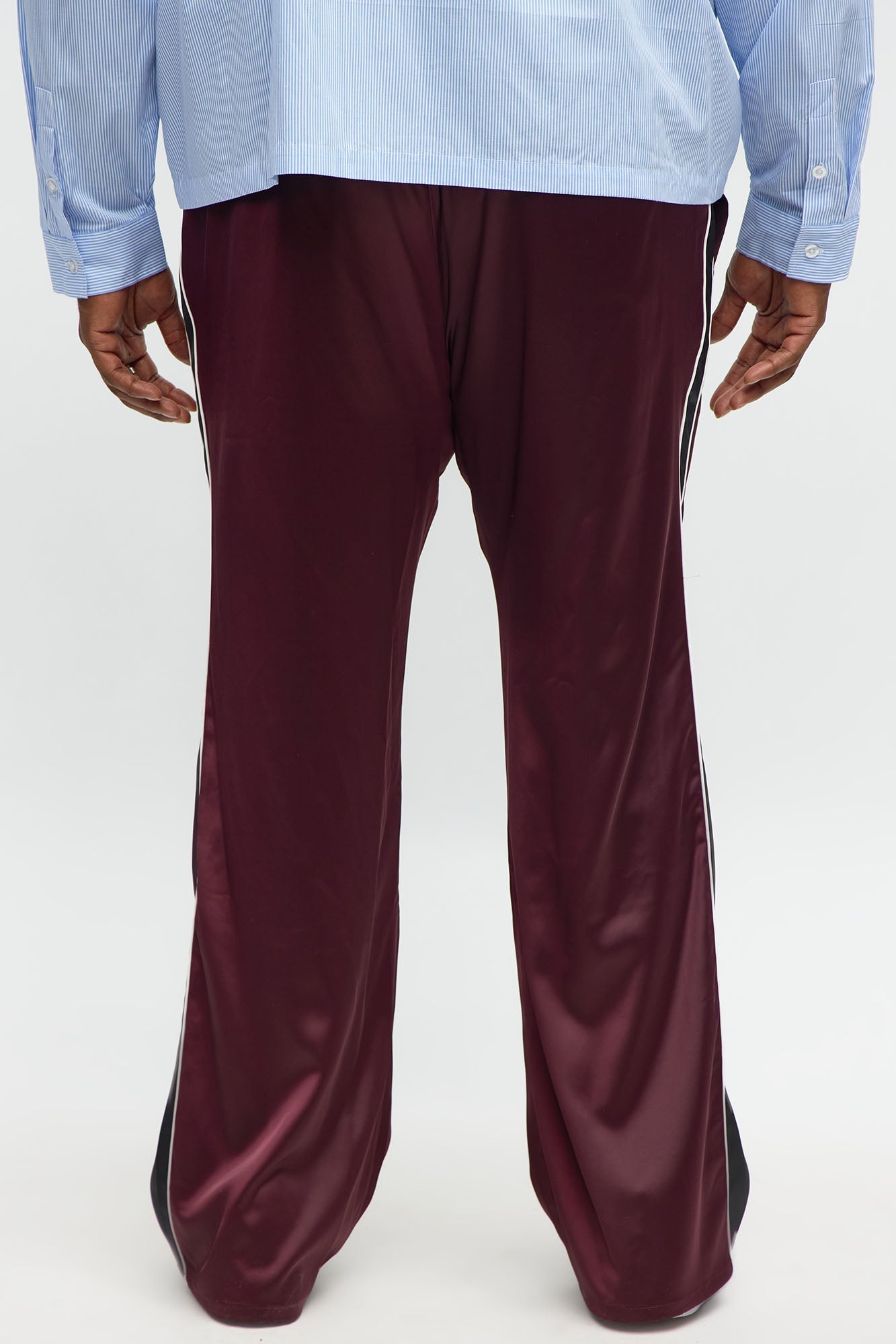 Stacked Slim Flare Lavished Track Pant - Burgundy