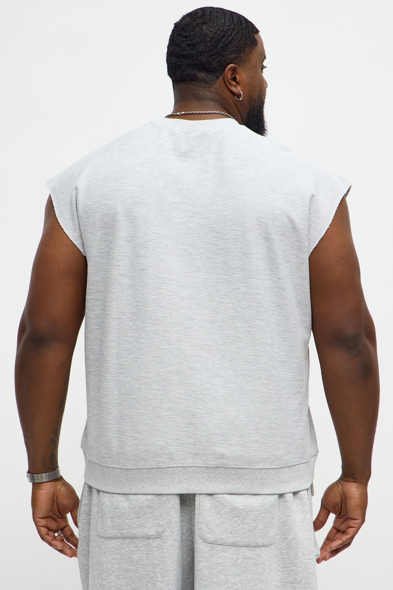 Come Correct Reverse Fleece Muscle Tee - Heather Grey