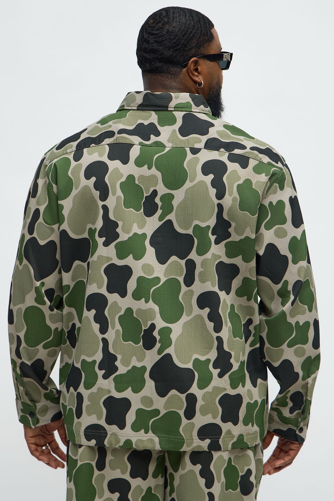 Hidden Long Sleeve Button Up Shirt - Camouflage