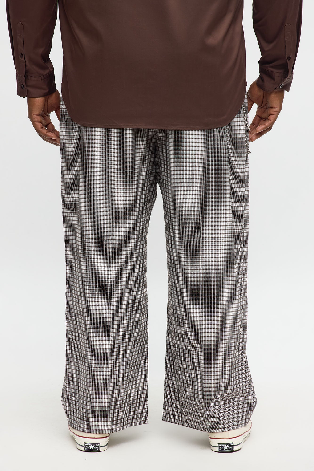 Wide Leg Street Car Pleated Trouser - Black/combo