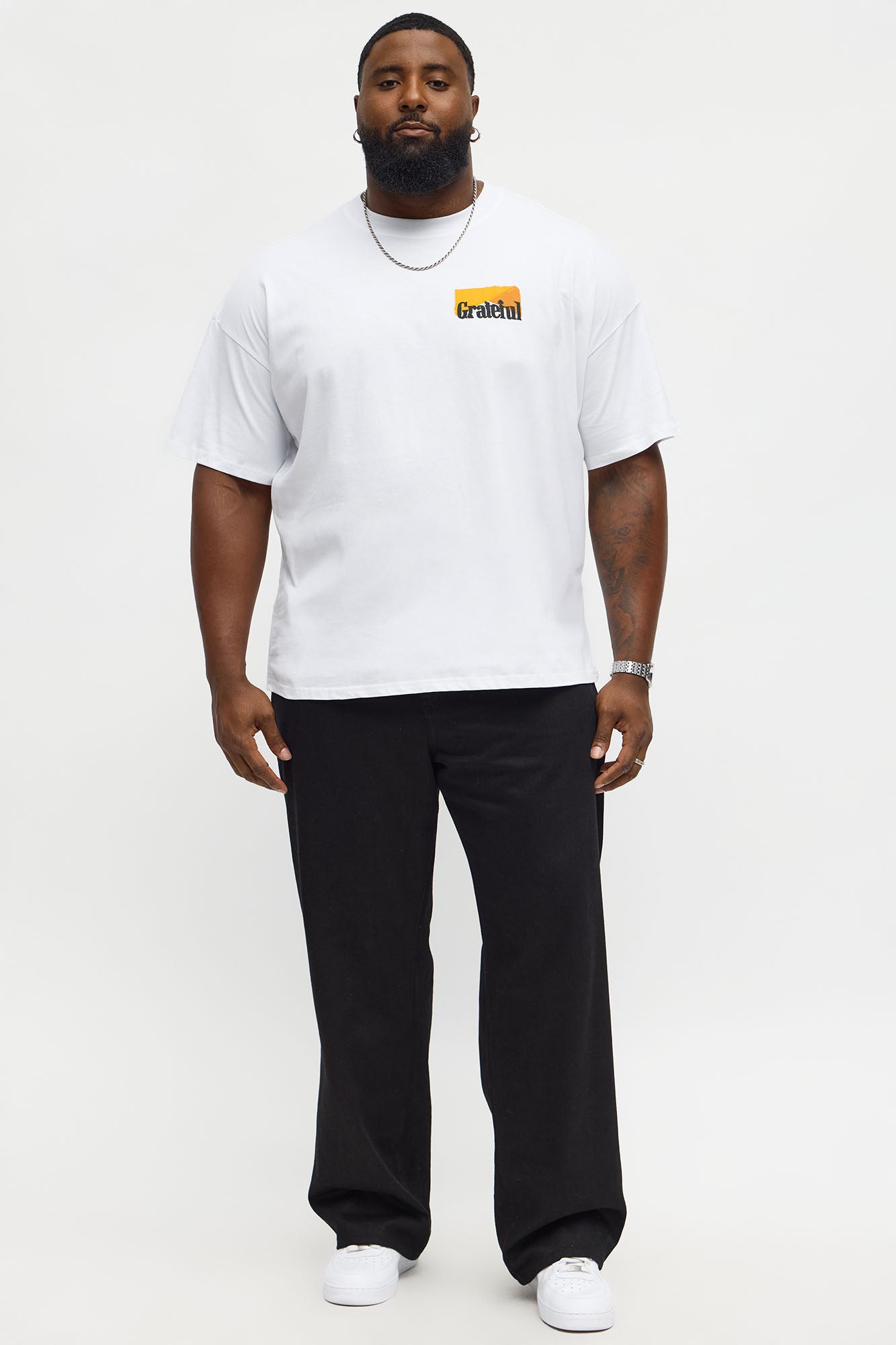 Grateful Life Boxy Short Sleeve Tee - White