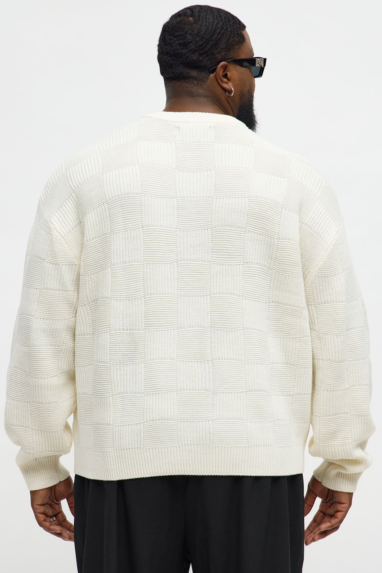 Cropped Hearth And Hem 3 Button Sweater - Cream