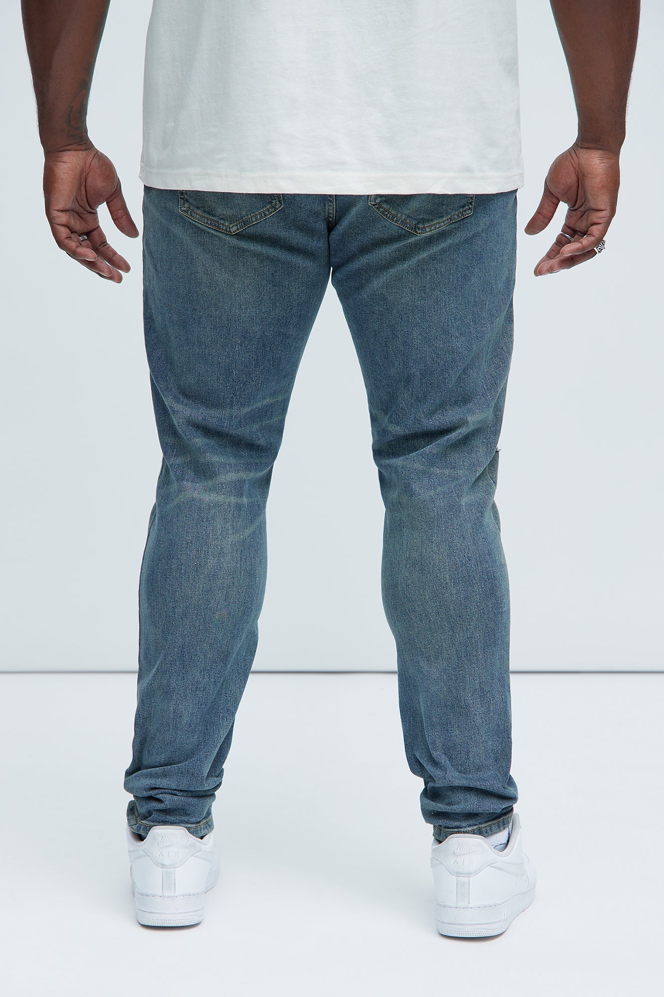 Look At Me Stacked Skinny Jeans - Vintage Blue Wash