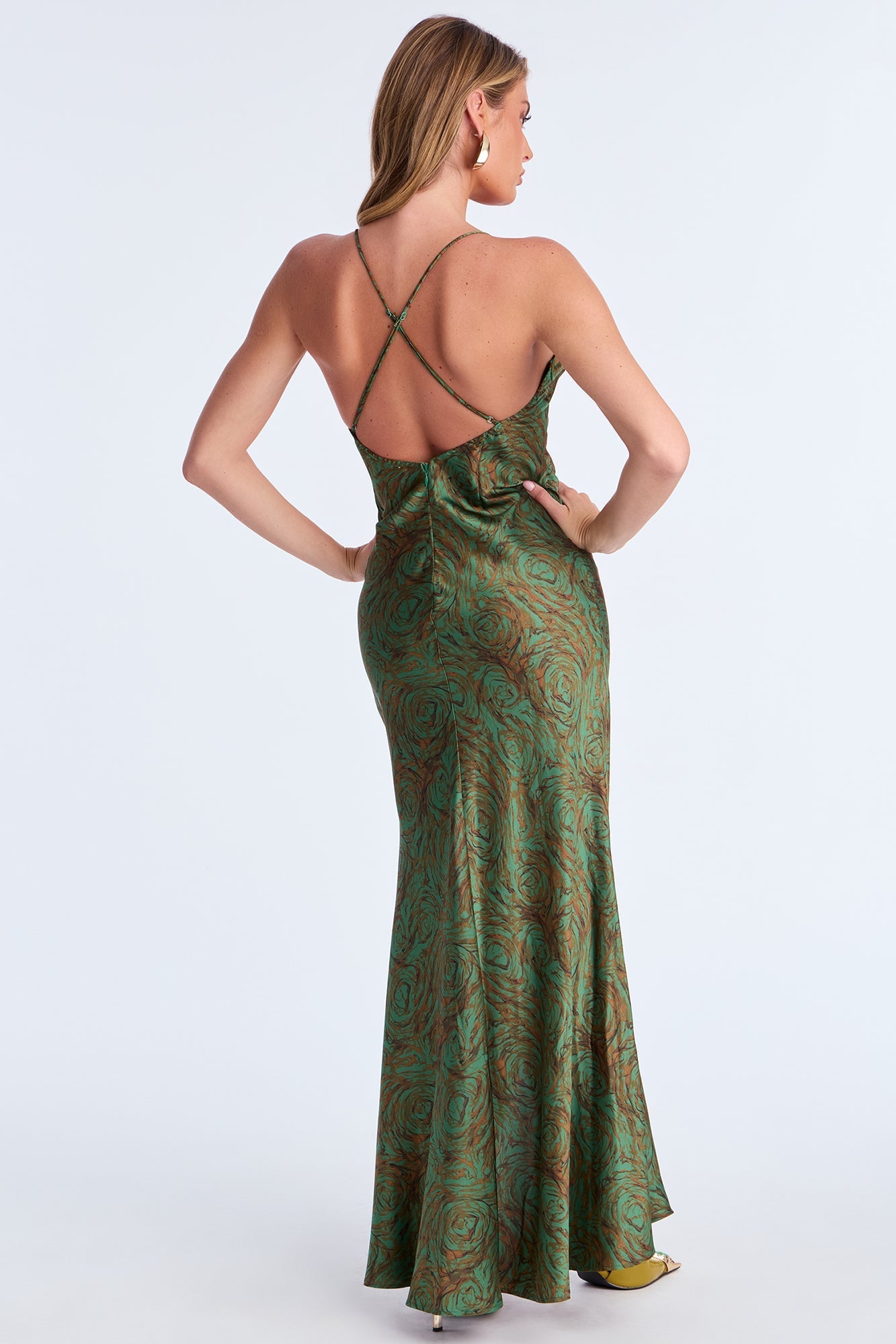 All Spice Satin Maxi Dress - Green