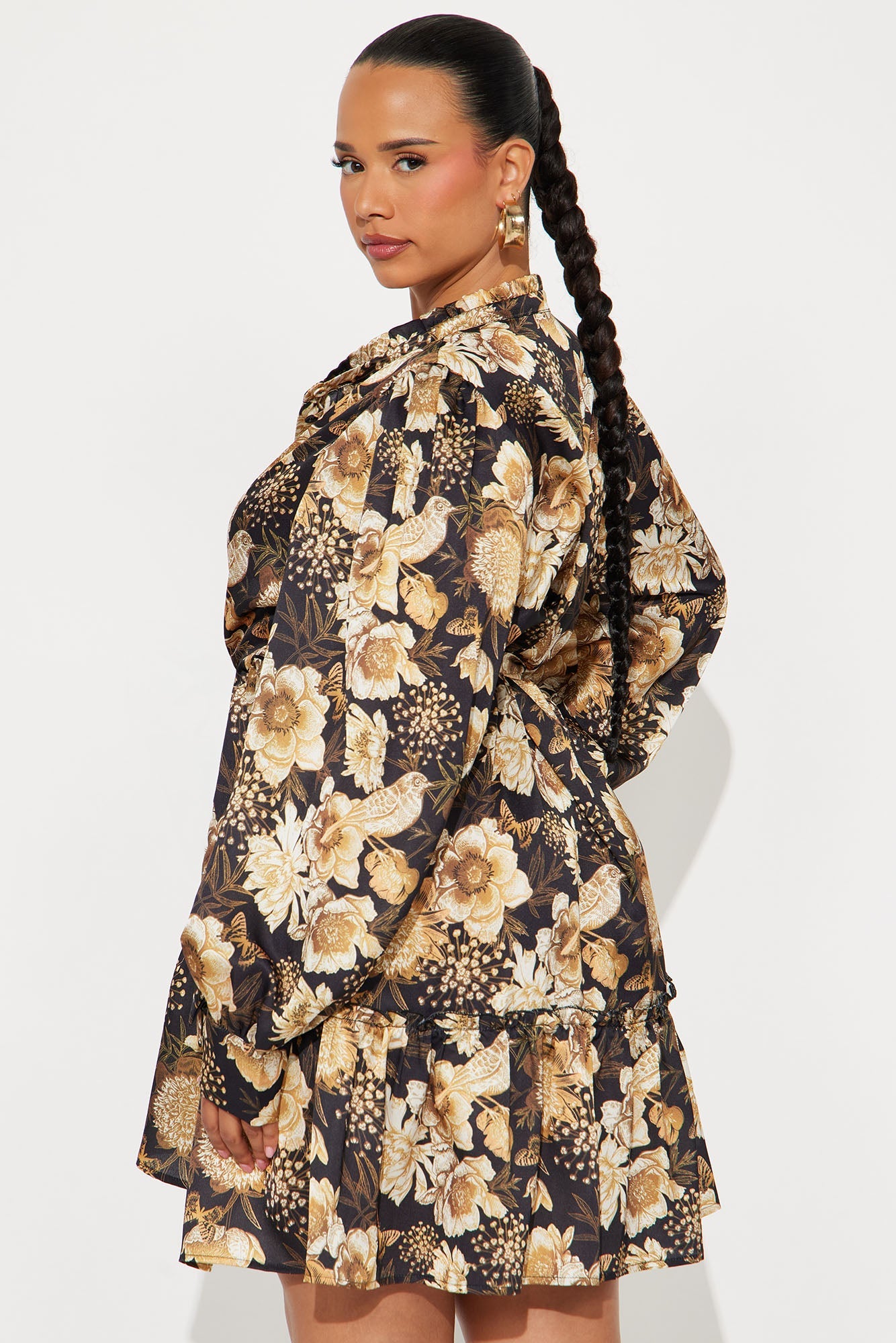 Miley Satin Mini Dress - Black/combo