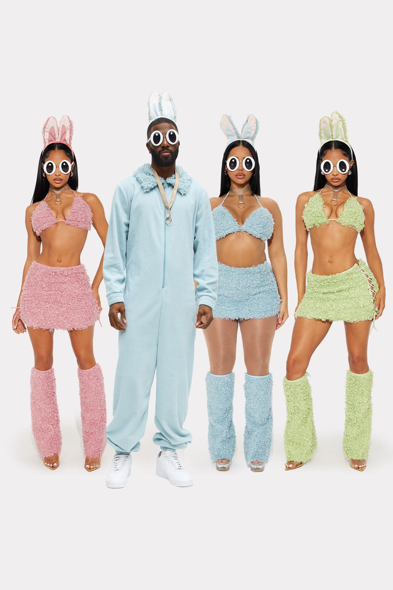 Boo Boo Monster 4 Piece Faux Fur Halloween Costume - Pink