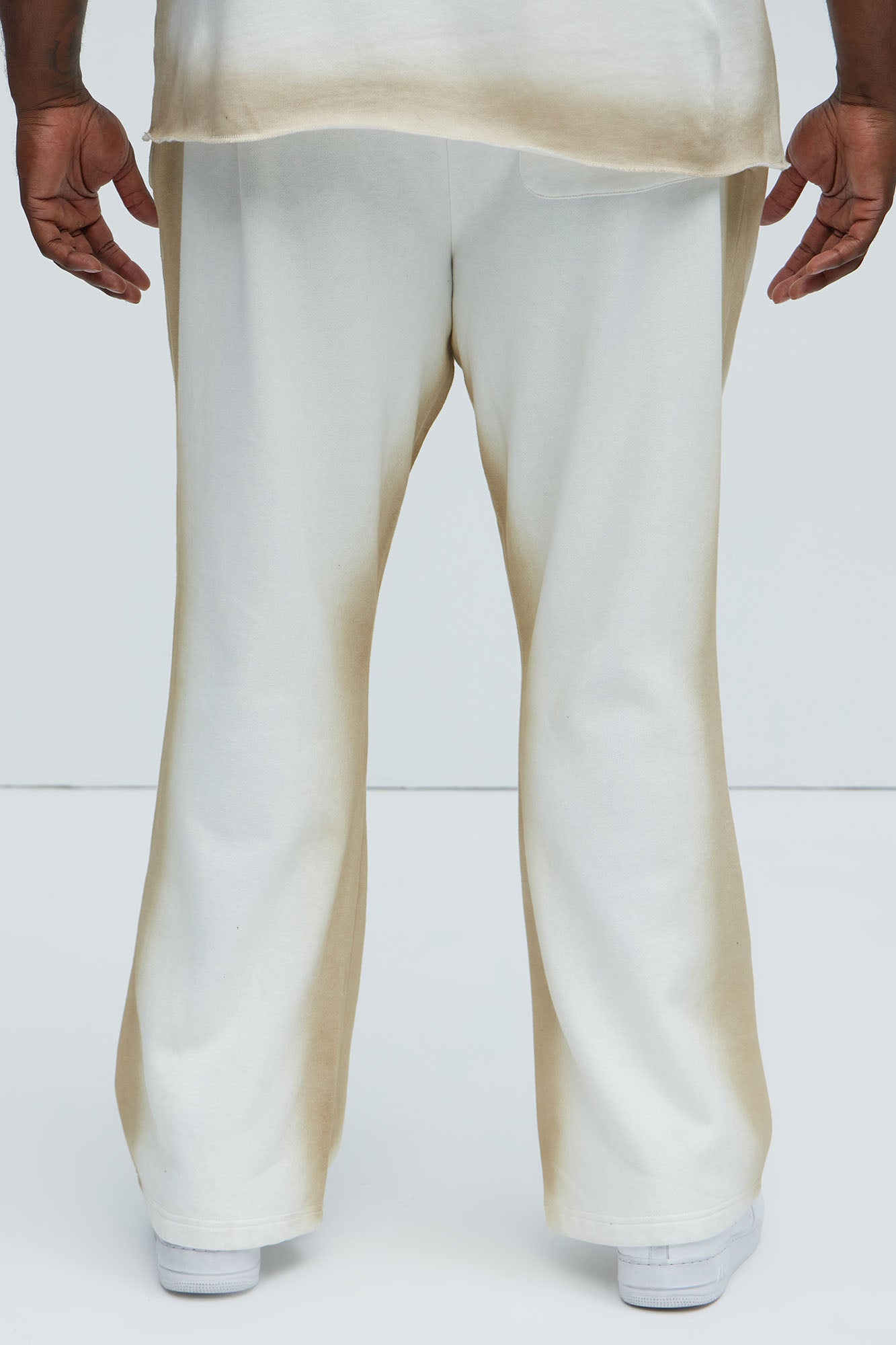 Tyson Blurred Lines Skinny Flare Sweatpants - Cream