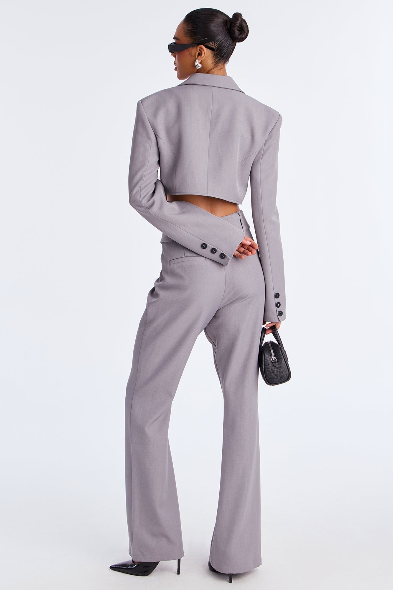 Boss Up Blazer Pant Set - Grey