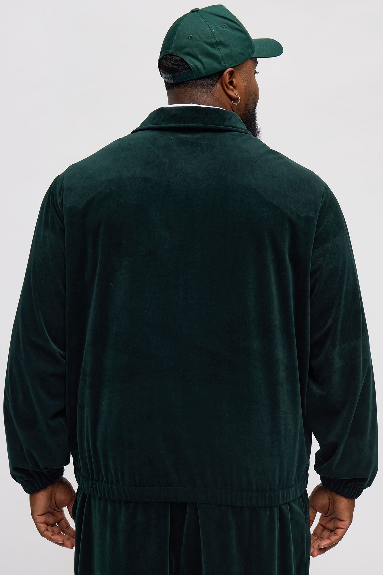 Relaxed Velvety Velour Polo - Green