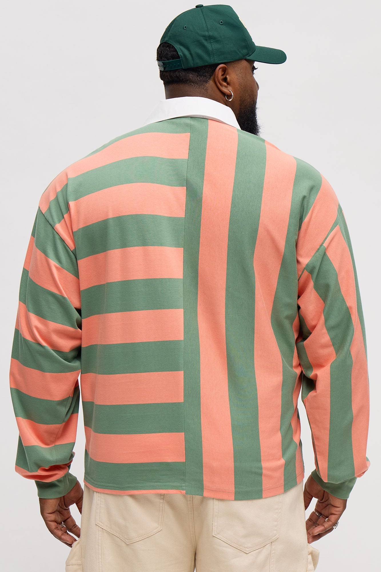 Saints Long Sleeve Rugby Polo - Coral/combo