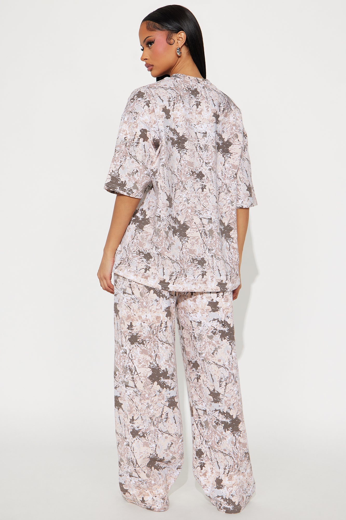 Brooklyn 1989 Camo Fleece Pant Set - Taupe/combo