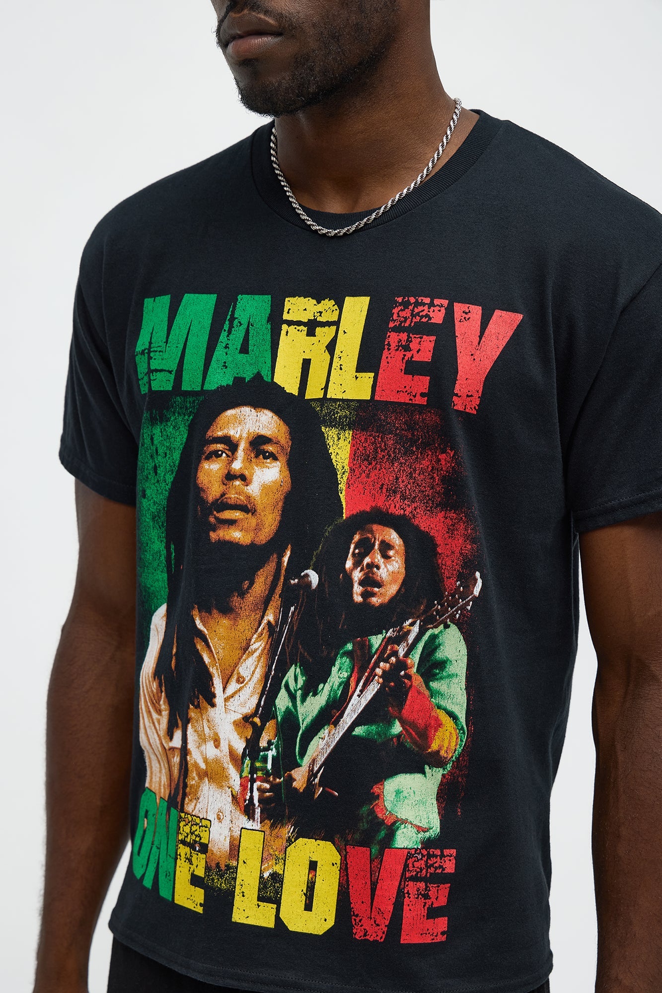 Bob Marley One Love Oversized Short Sleeve Tee - Black