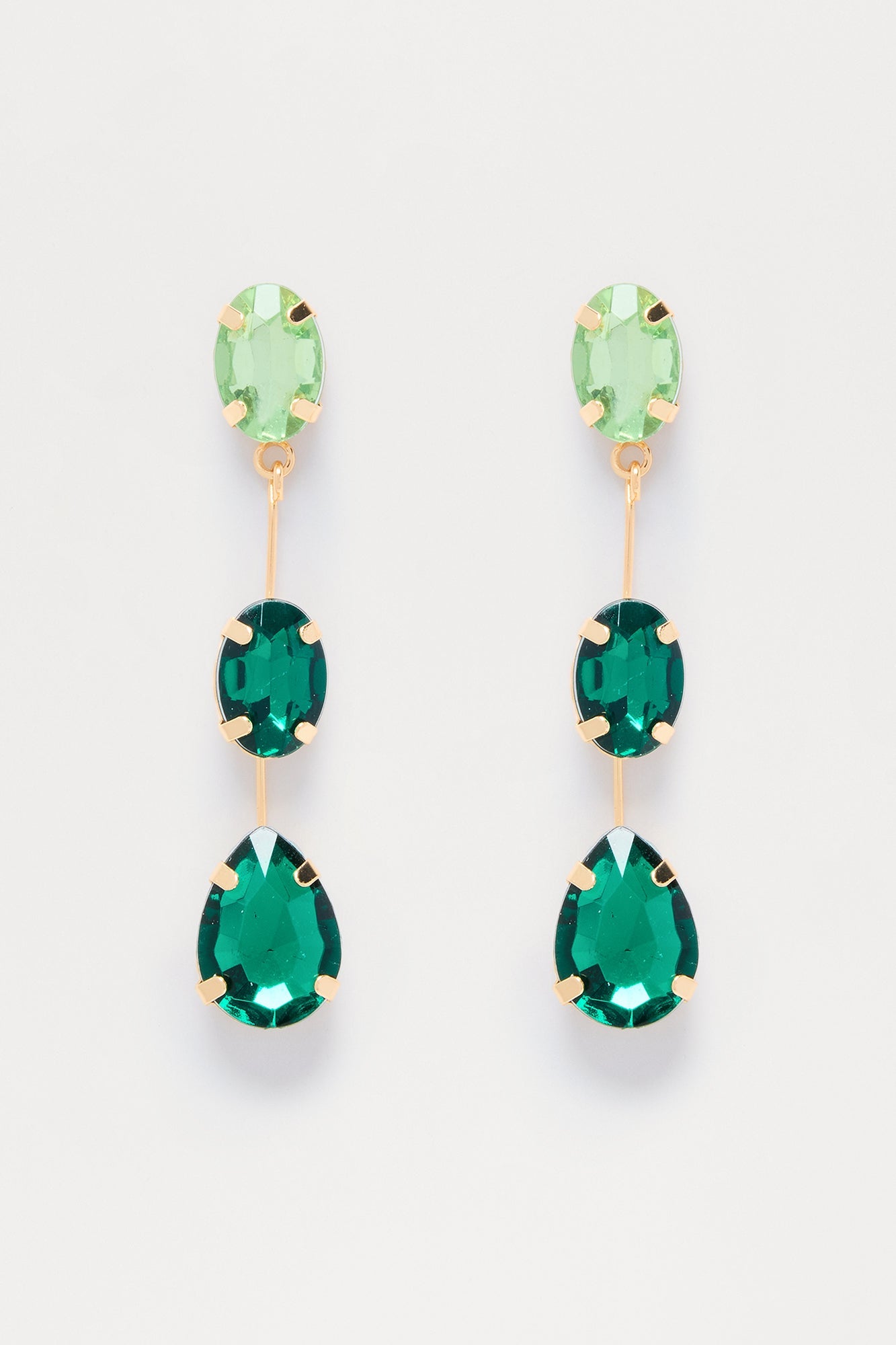 Ready Or Not Rhinestone Drop Earrings - Green
