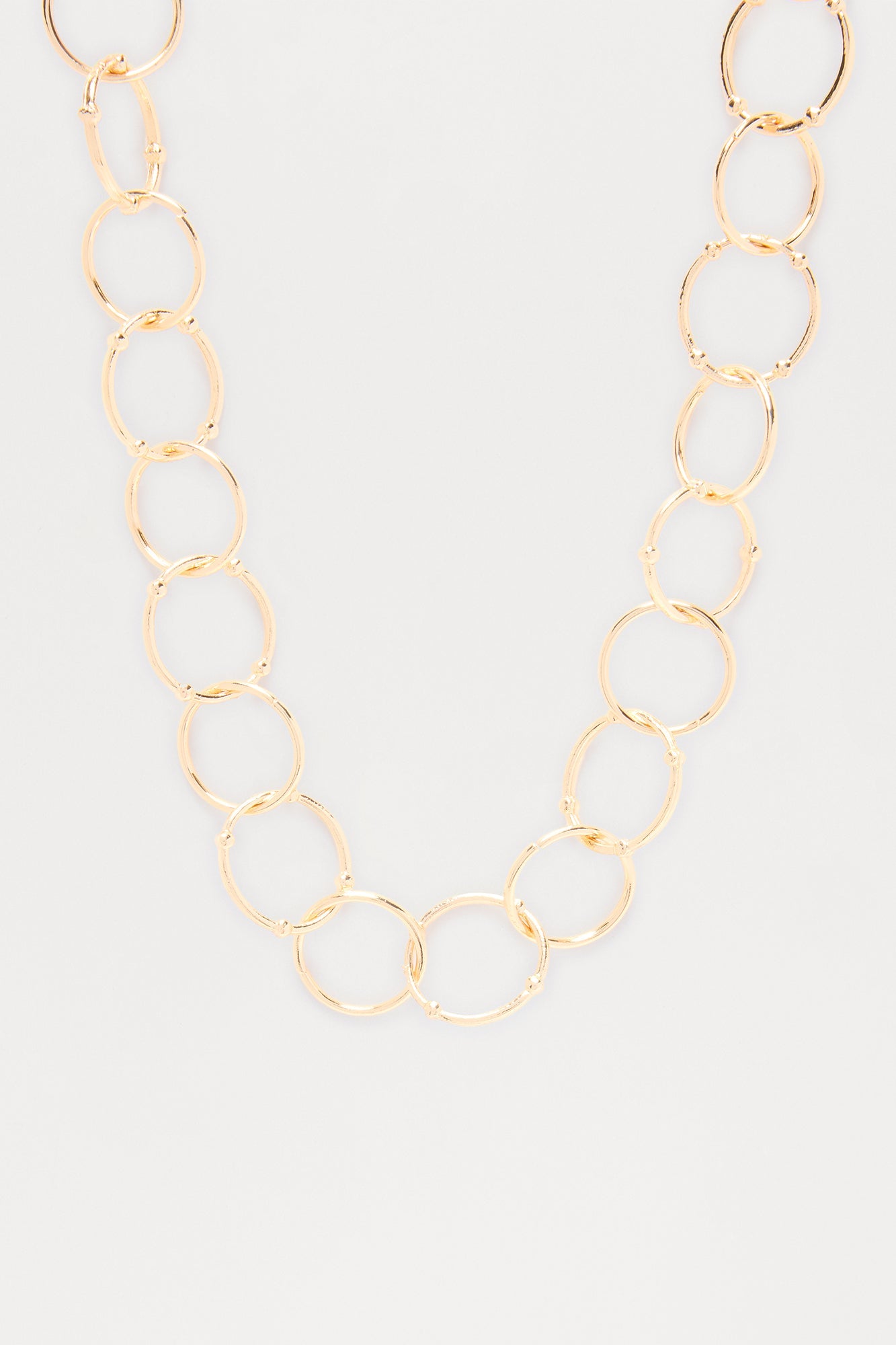 Linked Together Chain Necklace - Black/Gold