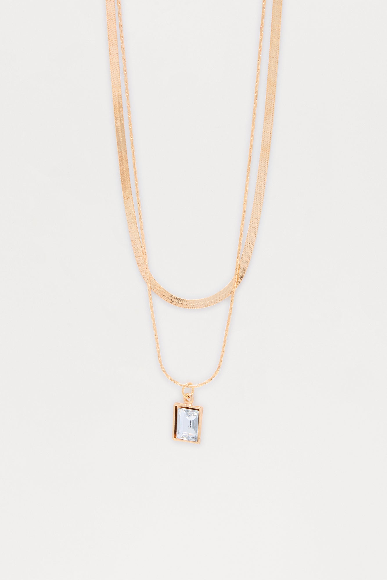 Sonia Layered Rhinestone Necklace - Gold