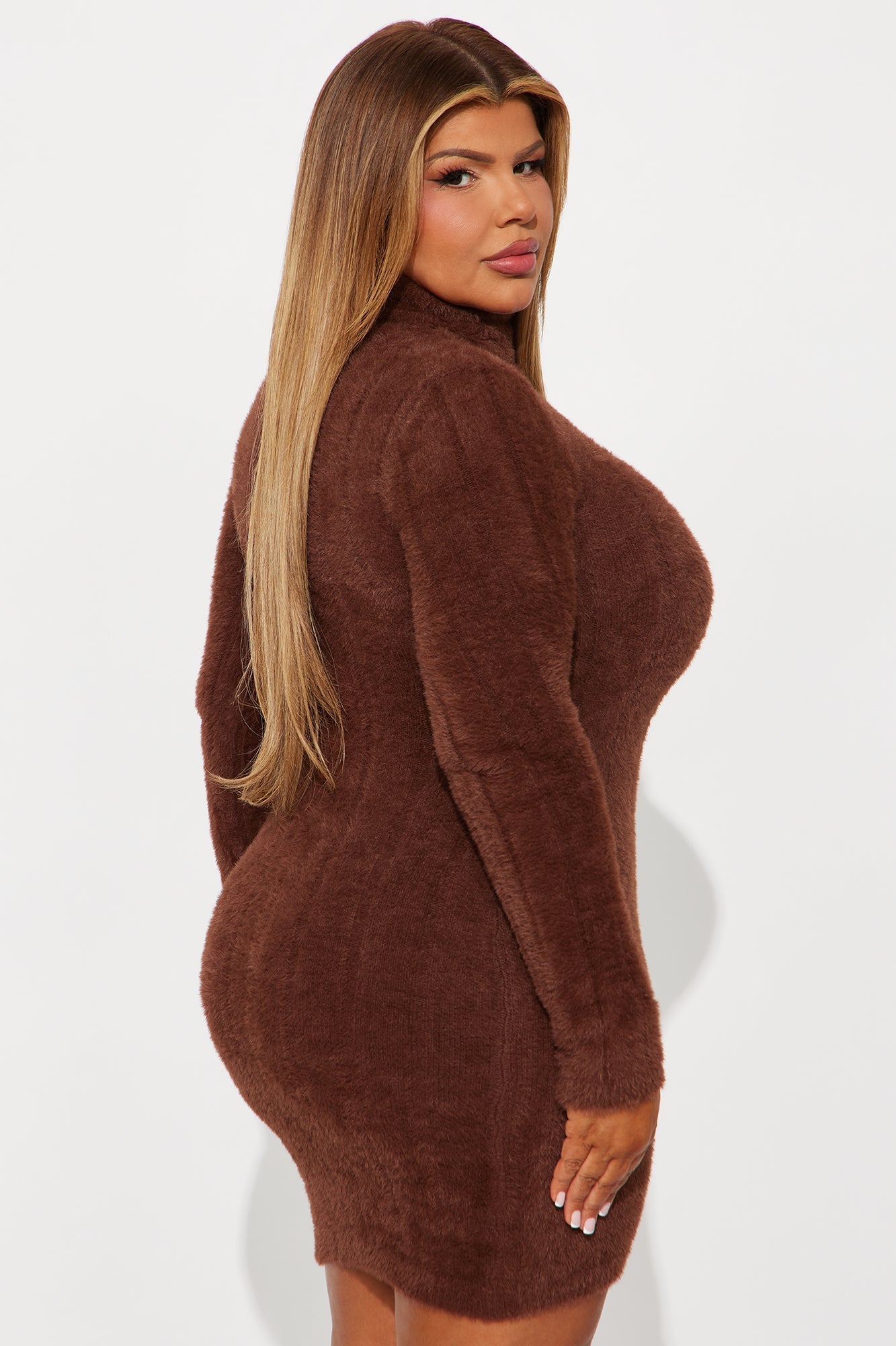 Neutral Feelings Sweater Mini Dress - Chocolate