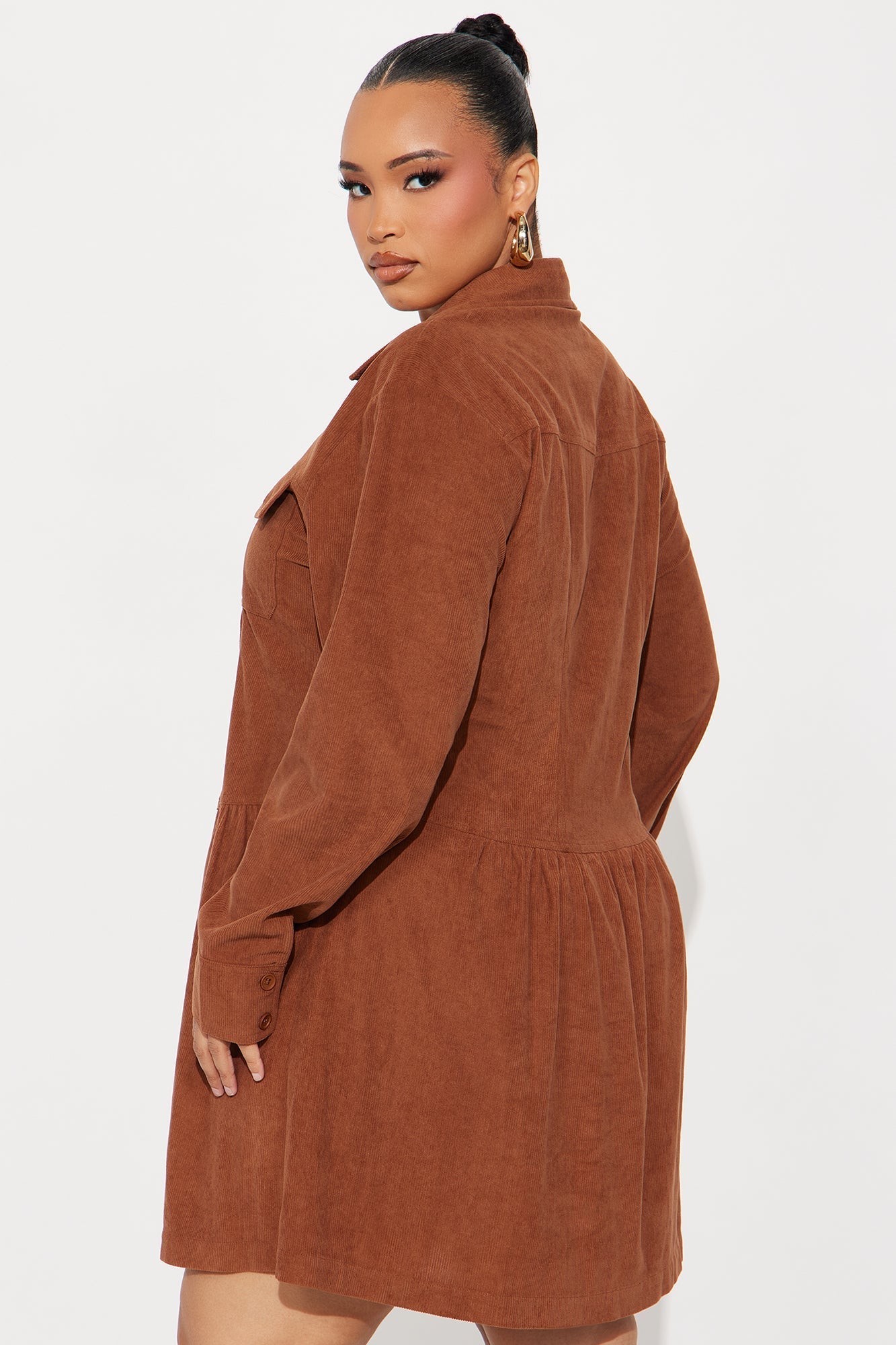 Andrea Corduroy Mini Dress - Rust