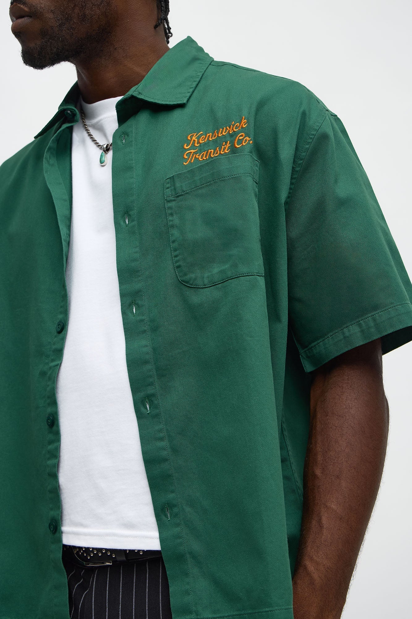 Kenswik Short Sleeve Button Up Shirt - Olive