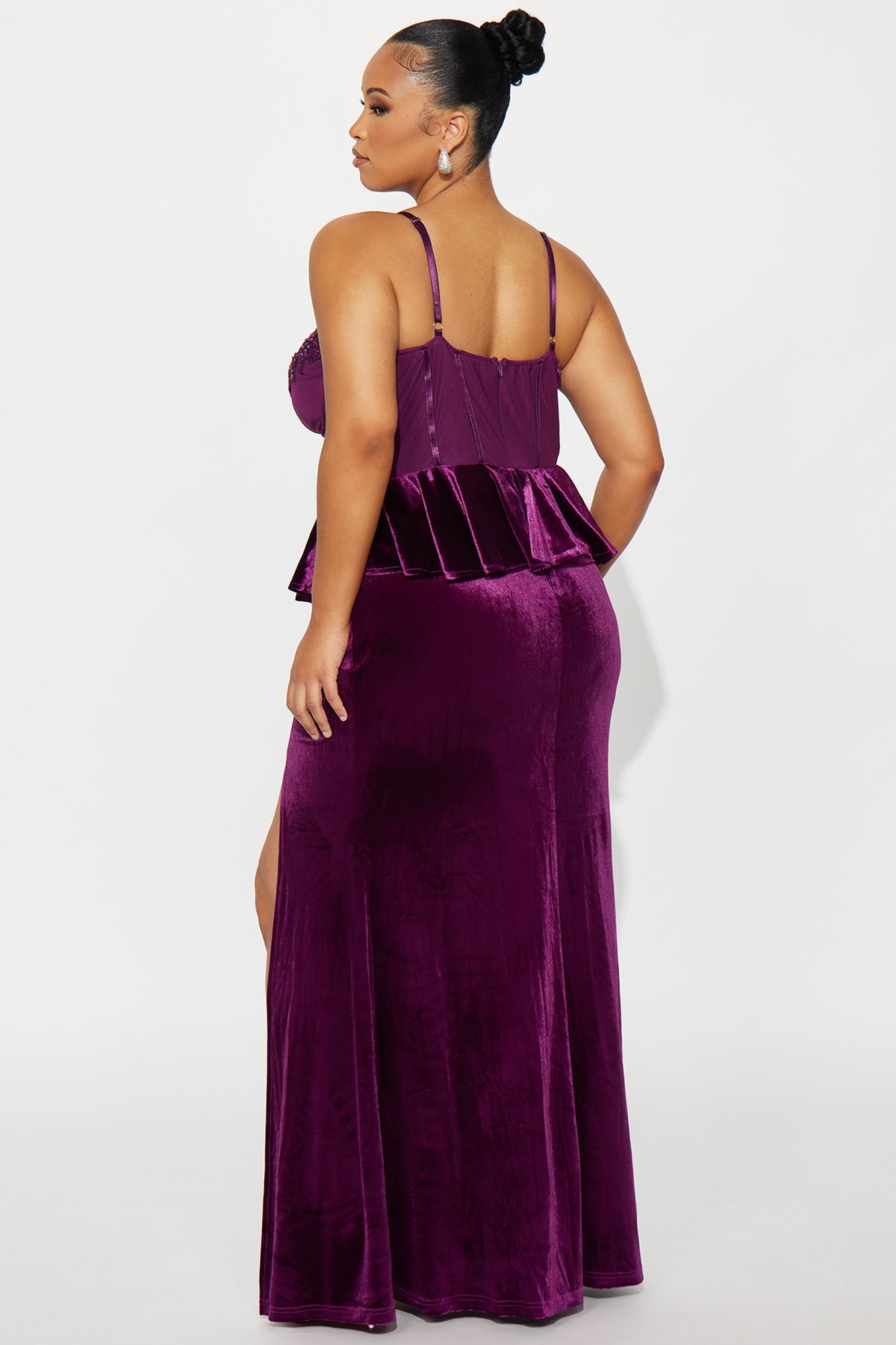 Classic Nights Velvet Gown - Plum