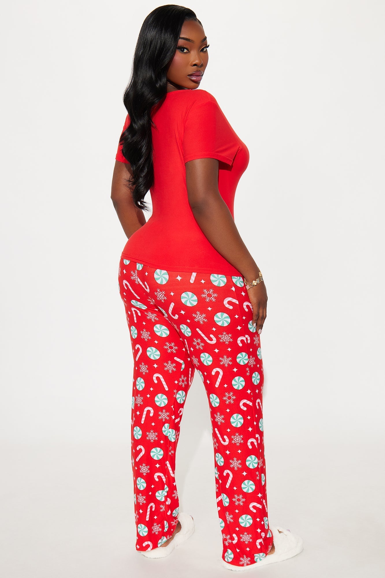 Merry Mood Short Sleeve PJ Pant Set - Red/combo