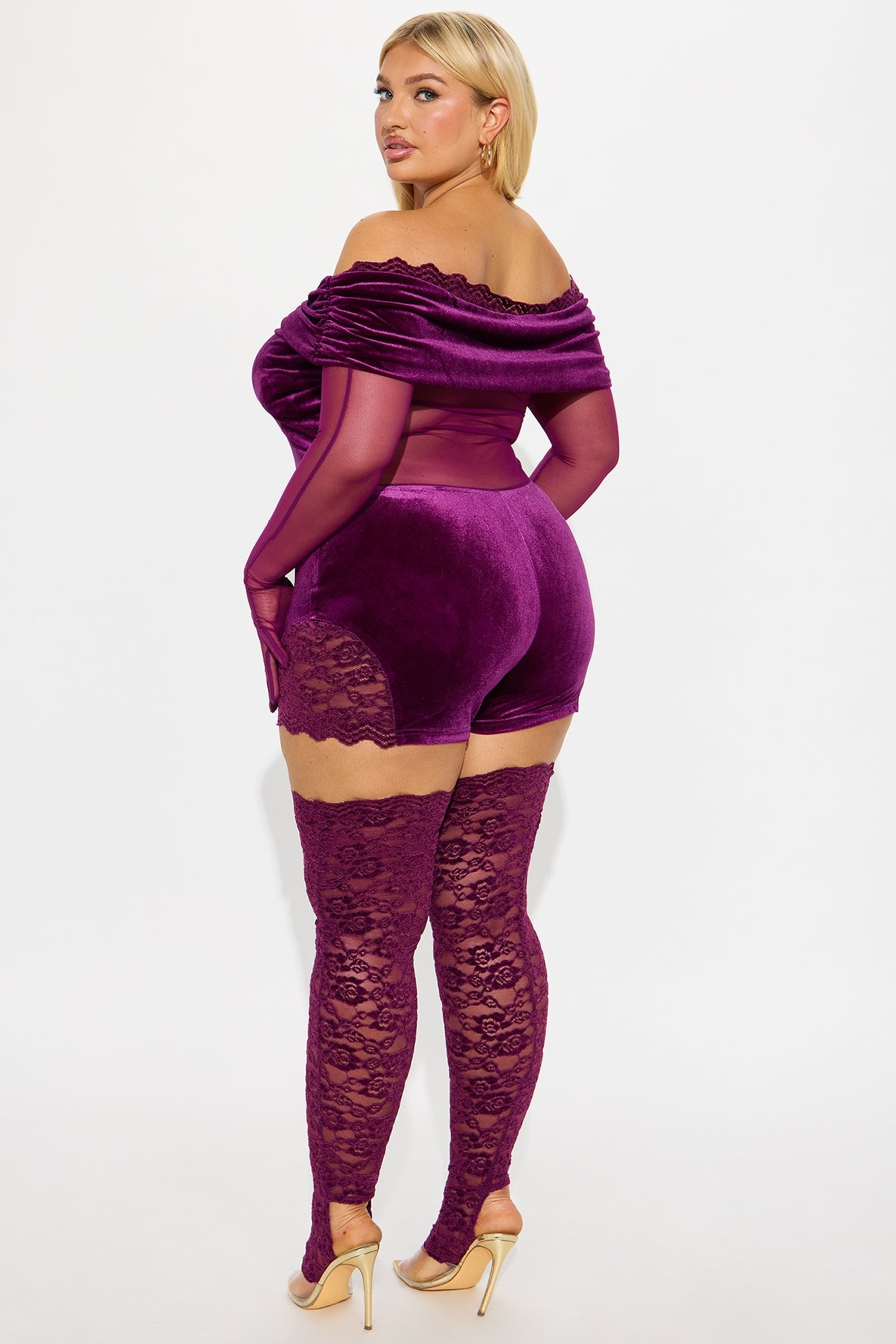 Blow Your Mind 2 Piece Velvet Romper - Purple