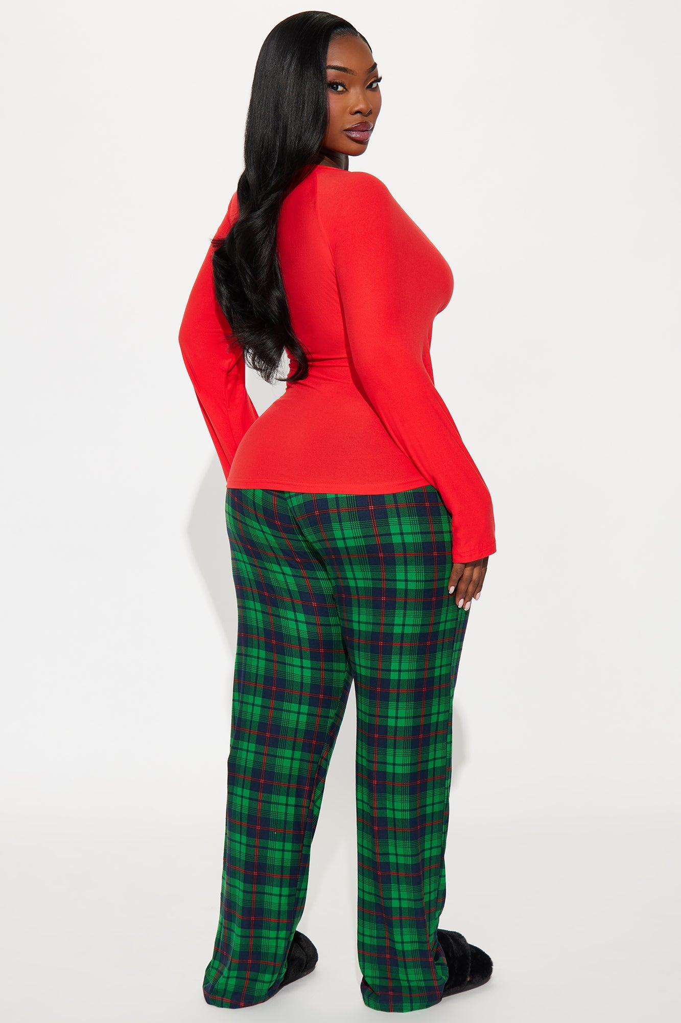 Santa's Favorite Ho Long Sleeve PJ Pant Set - Red/combo