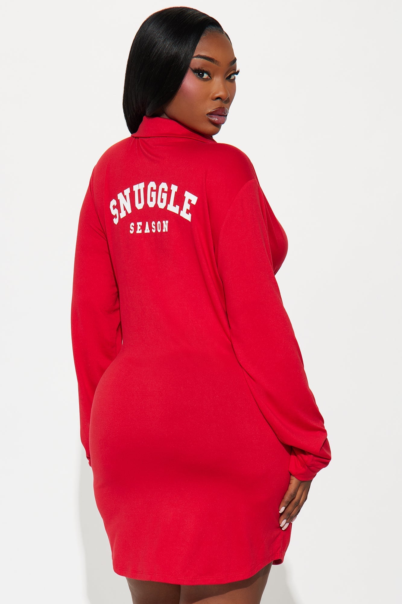Snuggle Season Long Sleeve PJ Sleep Shirt - Red/White