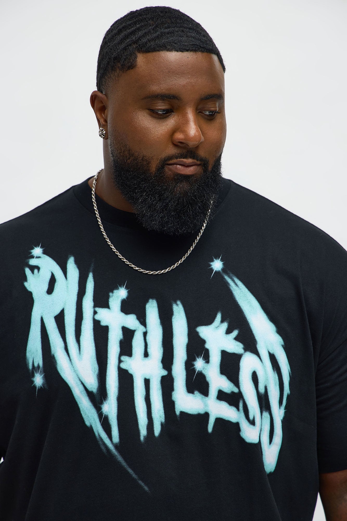 Ruthless Star Oversized Short Sleeve Tee - Black