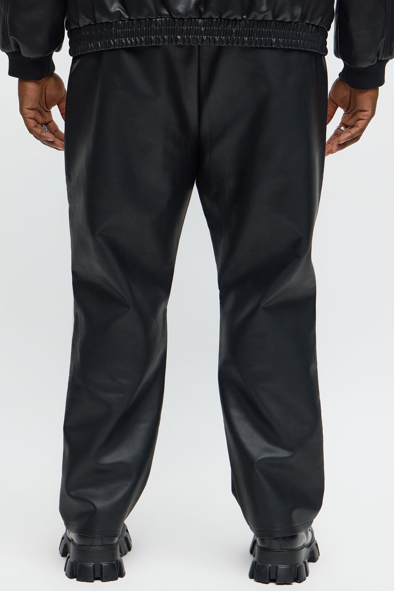 Slim Birmingham Faux Leather Pant - Black/combo